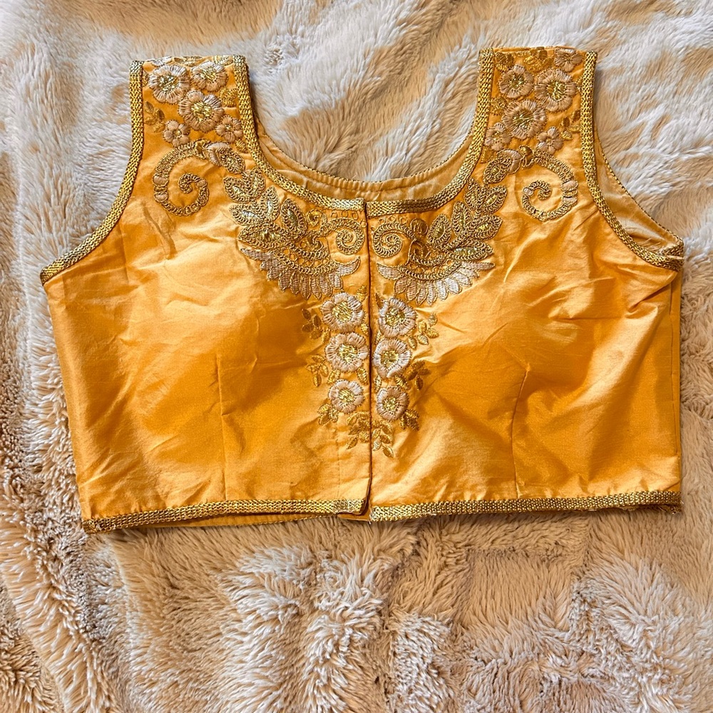 Handmade embroidered saree blouse/top